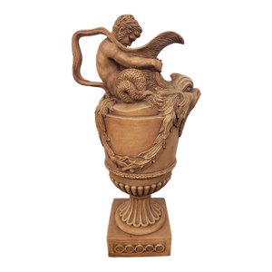 Late 19th Century After John Flaxman Sacred to Neptune Neoclassical Style Terracotta Ewer