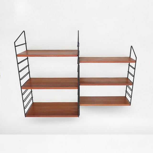 Mid-Century Modern Vintage Wall-Mounted Bookcase, 1960s For Sale - Image 3 of 14