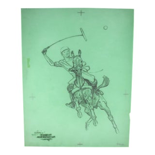 Paul Brown Polo Pencil on Acetate Drawing 9 For Sale