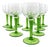 Bohemia Glass Remmare Liqueur Glasses with Green Stem, 12 Pieces, 1960s from Royal Dux Bohemia, Set of 12 For Sale