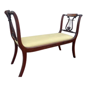 1940s Regency Style Mahogany Window Bench