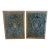Framed Iron Architectural Fragments With Verdigris Patina- A Pair For Sale