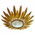 1950s Large Spanish Crown Sunburst Fixture in Gilt Metal and Curved Glass, 1950 For Sale - Image 5 of 5