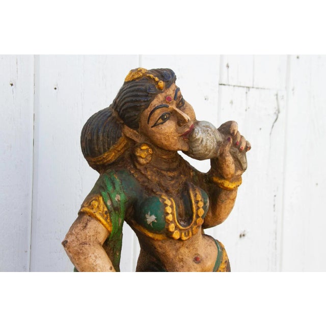 Metal Antique Indian Stone Celestial Dancer For Sale - Image 7 of 10
