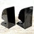 Add timeless sophistication to your bookshelf with this striking pair of Vintage Fitz and Floyd Art Deco Black Ceramic...