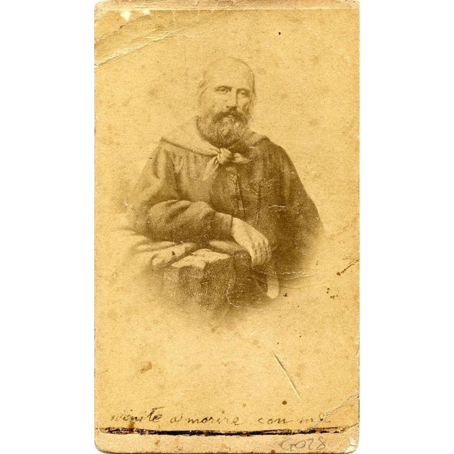 Portrait of Garibaldi - Original Albumen Print with Hand-Written Notes - 1860/70 1960/70 For Sale - Image 3 of 3