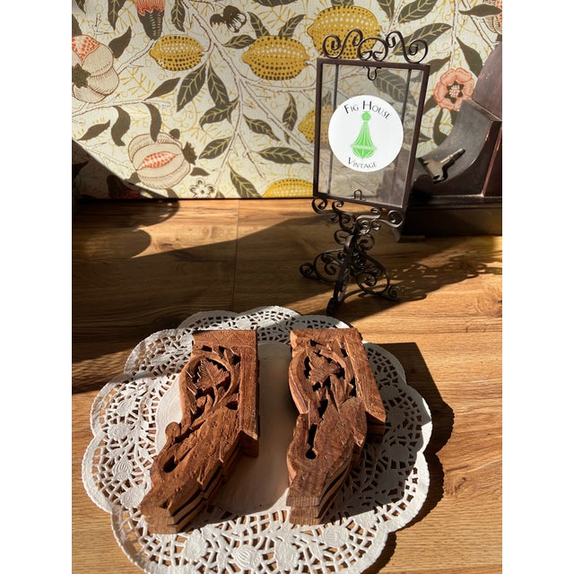 Rustic European 1970s Pair of Wooden Hand Carved Plant Stands For Sale - Image 3 of 7