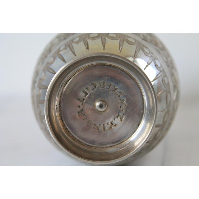 Mid 20th Century Vintage Hand-Etched Brass Vase For Sale - Image 5 of 8