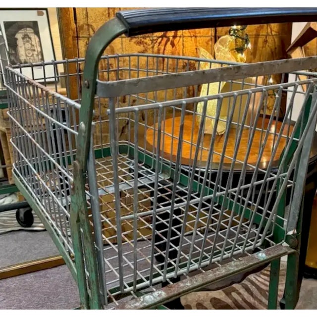 Metal Early 20th Century French Style Metal Grocery Cart - Display or Merchandising Piece, Decorative Object For Sale - Image 7 of 7