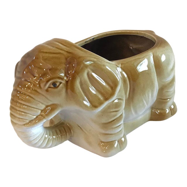 Vintage Ceramic Elephant Planter Chairish