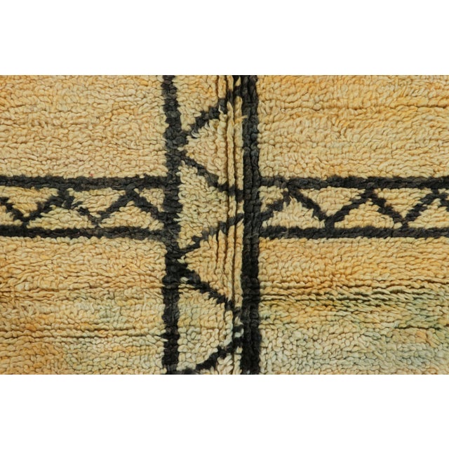 Traditional Vintage Moroccan Rug, Gold & Black With Geometric Patterns - Rug & Kilim For Sale - Image 3 of 7