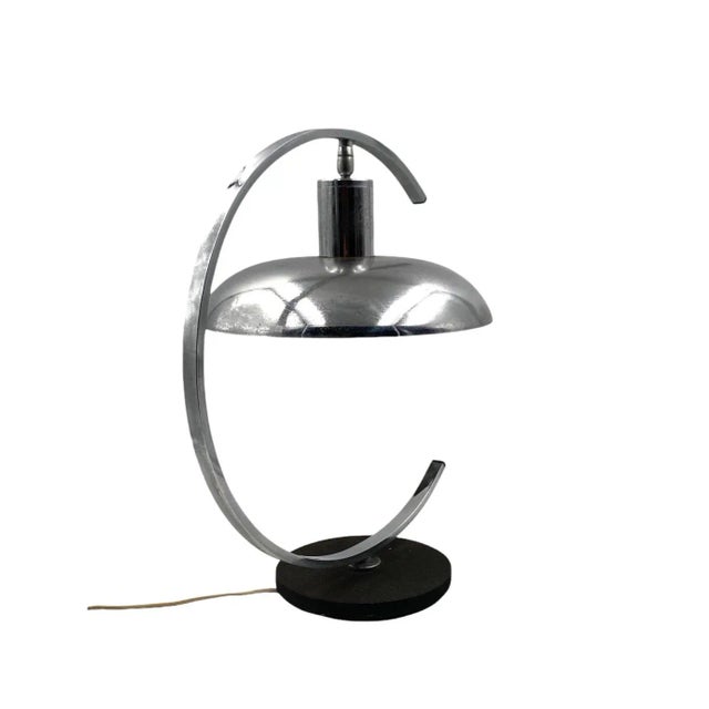 Mid-Century Modern Chromed Table Lamp, in the Manner of Mariano Fortuny Italy, 1970s For Sale - Image 6 of 12