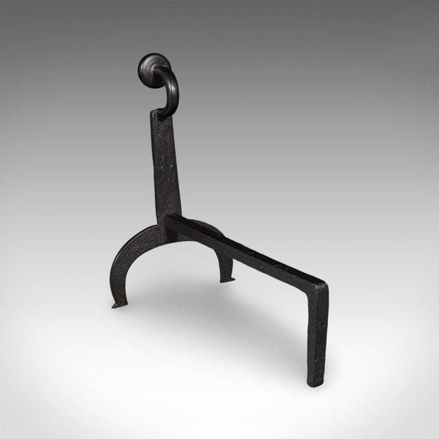 Mid 19th Century Pair of Antique Fire Dogs, English, Wrought Iron, Fireside Andiron, Victorian For Sale - Image 5 of 11