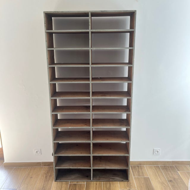 1960s Large Antique Workshop Cabinet with Patinated Wooden Compartments, 1960s For Sale - Image 5 of 18