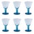 Contemporary Fusion Two-Tone 6-Piece Cocktail Glass Set, Mediterranean Blue with Coastal Shade For Sale - Image 3 of 3