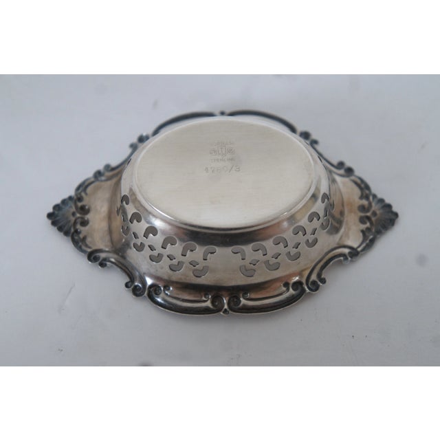 Vintage Gorham Sterling Silver 4780/3 Reticulated Scalloped Nut Bone Dish For Sale - Image 9 of 12
