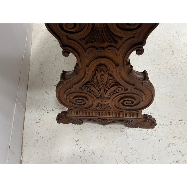 20th Century Renaissance Carved Walnut Dining Table For Sale - Image 18 of 18