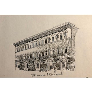 1990s Palazzo Riccardi Architectural Drawing For Sale