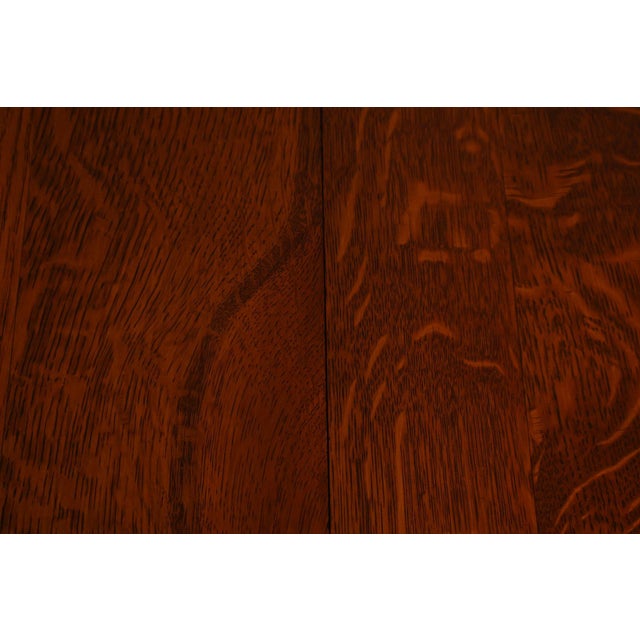 Antique L. & J.G. Stickley No. 716 Mission Oak Shoe Foot Round Dining Table For Sale - Image 13 of 18