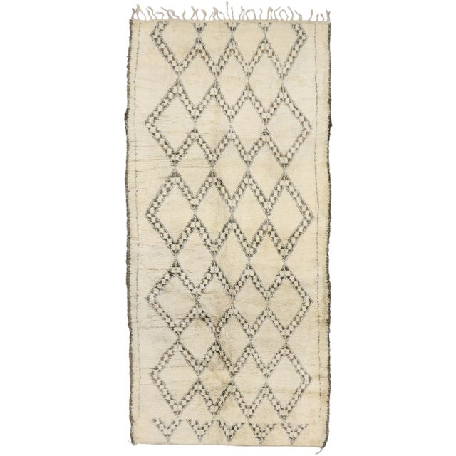 Vintage Berber Beni Ourain Moroccan Rug - 06'05 X 13'07 For Sale - Image 9 of 9