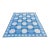 Handmade Cotton Natural Vegetable Dyed Reversible Blue and White Box Pattern Vista Rug - 10'x14' For Sale