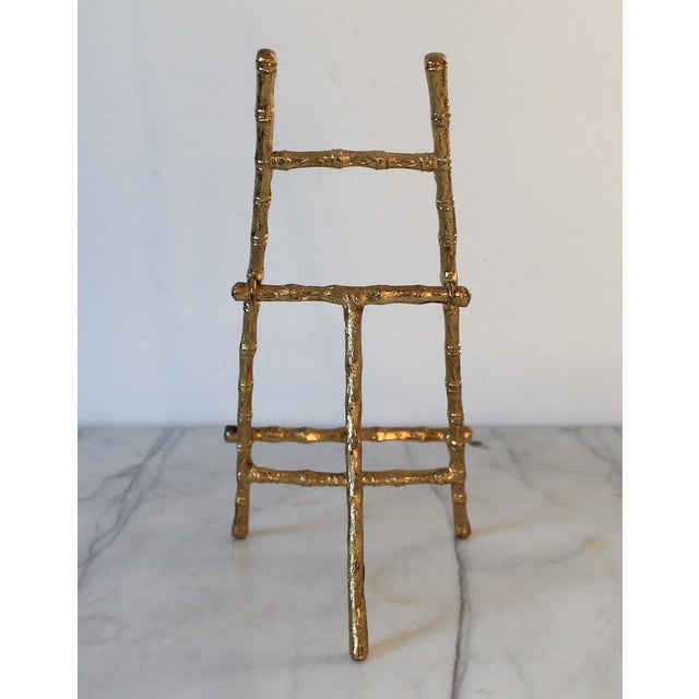 Late 20th Century Vintage Faux Bamboo Brass Tabletop Display Easel For Sale - Image 5 of 10