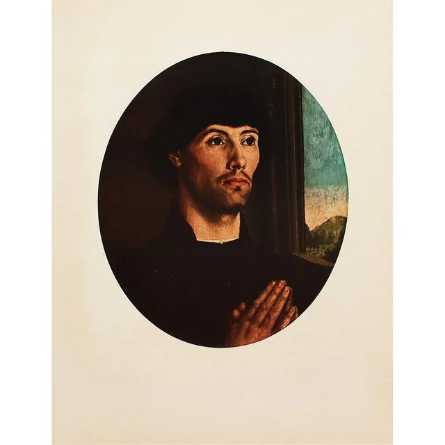1956 After Hugo Van Der Goes "Portrait of a Man", Vintage Full-Color Print For Sale In Dallas - Image 6 of 8