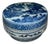 Circa 1930s Chinese Republic Blue and White Porcelain Powder Box Yongzheng Mark For Sale