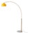 Half Dome 92" Arc Lamp, Mid-Century Modern, Weathered Brass, Mustard Shade, Marble Base, Dimmable For Sale