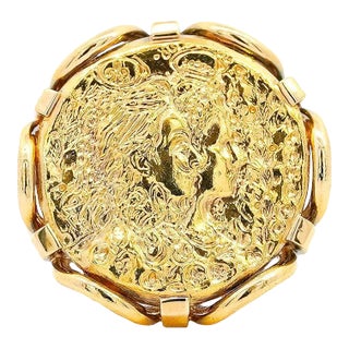 Salvador Dali For Piaget 'Dalí d'Or' 22K Gold Coin Ring in 18K Gold Setting, Size 6.5 For Sale