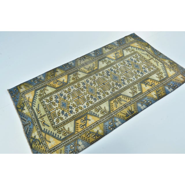 1960s 1960s Vintage Yellow Rustic Nomadic Rug For Sale - Image 5 of 11