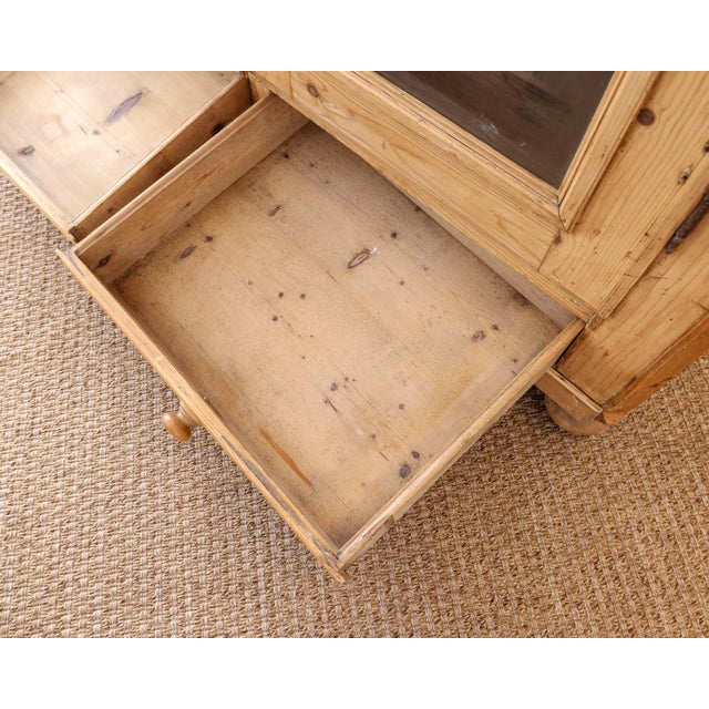 Antique English Pine Glazed Cabinet With Drawers - Circa 1860 For Sale - Image 16 of 18