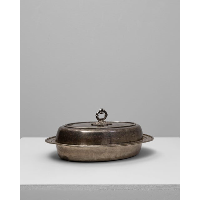 Traditional 1900s French Silver-Plated Roasting Pan For Sale - Image 3 of 18