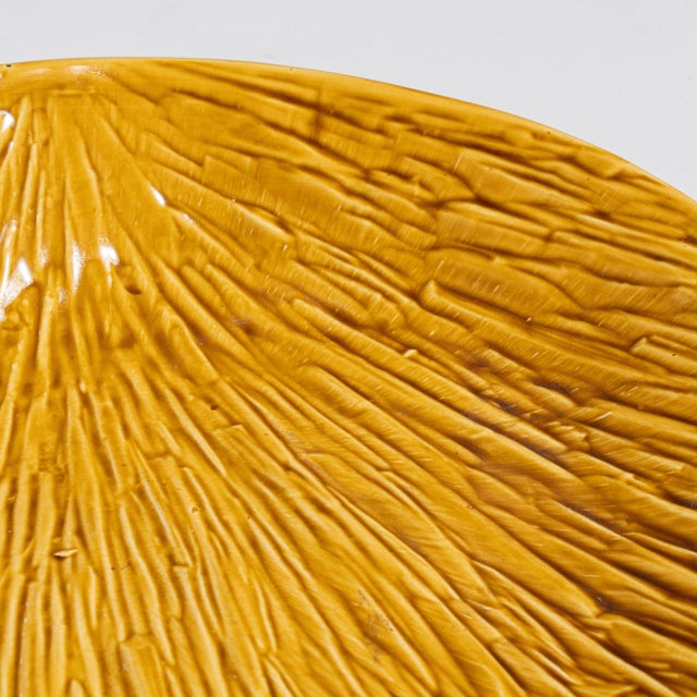 Traditional 1970s Belgium Gold Ceramic Platter For Sale - Image 3 of 14