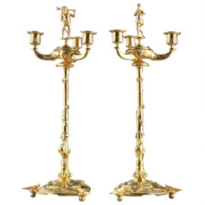 Ormolu Candelabra Stands in the Style of Auguste Nicolas Cain, Set of 2