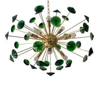 Murano Glass Sputnik Multicolors Italian Handmade Chandelier For Sale