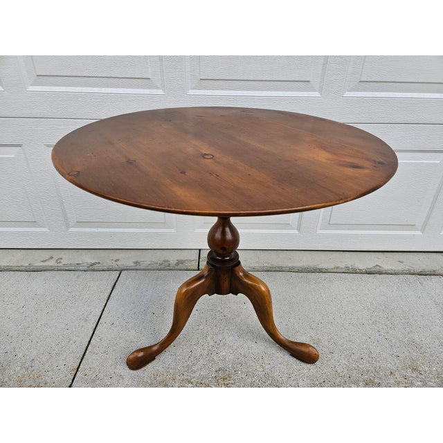 This round Pine Shop Original table is 30 inches in diameter and 26.5 inches in height. Use it as an accent table or as a...