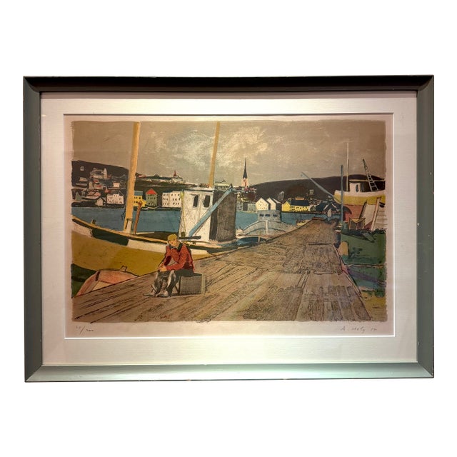 Adrien Holy Original 1957 Mid-Century Lithograph For Sale