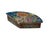 Ceramic Vintage Blue Big Flowers Graphic Fan Shape Porcelain Trinket Box For Sale - Image 7 of 9