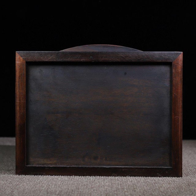 1970s 1970s Wood Jewelry Box With Dragon & Phoenix Carving and Gemstone Inlay For Sale - Image 5 of 10
