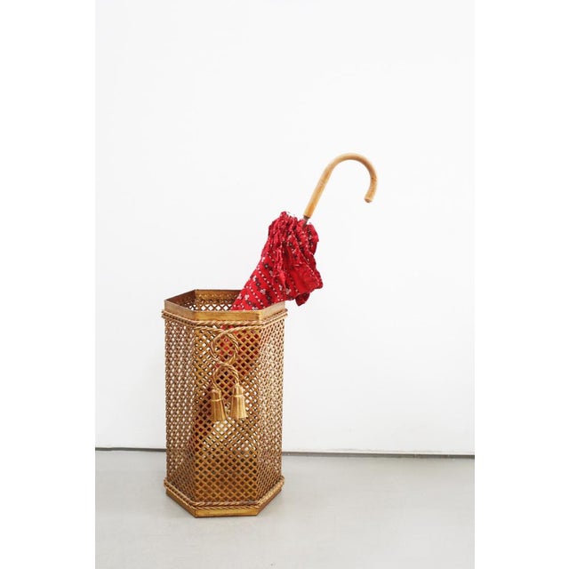 Hollywood Regency Florentine Umbrella Stand by Li Puma Florence, Italy, 1960s For Sale - Image 3 of 7