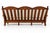 Spanish Custom Carved Wood Three-Cushion Sofa in Striped Upholstery For Sale - Image 3 of 3