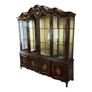 1980s Gilt Union National Furniture Company China Cabinet