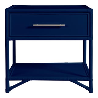 Olympia One-Drawer Nightstand in Navy For Sale