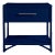 Olympia One-Drawer Nightstand in Navy For Sale