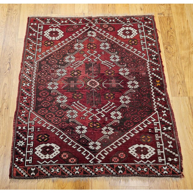 19th Century Turkish Bergama Village Rug, Handwoven Wool, Brick Red, 3' x 4' For Sale - Image 10 of 18