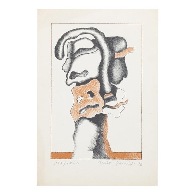 Maria Gabriel, Composition, 1973, Screenprint For Sale
