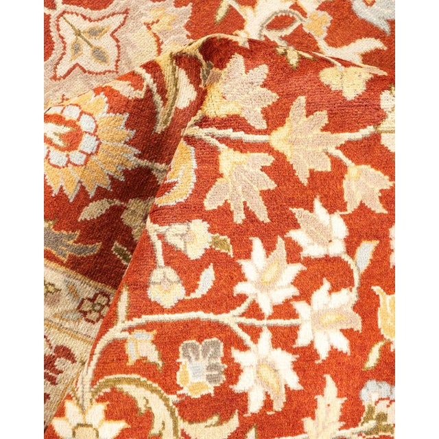 Textile Mogul, One-of-a-Kind Hand-Knotted Area Rug - Orange, 4' 2" x 6' 5" For Sale - Image 7 of 8