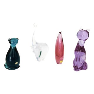 Murano Animal Figurines, 1960s, Set of 4 For Sale
