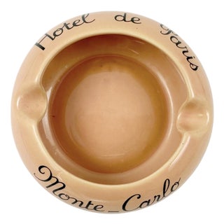 Vintage Hôtel De Paris Monte Carlo Orange Ceramic Ashtray Monaco For Sale